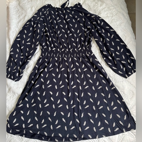 Garnet Hill Split Neck Dress XS Feather Stretch Tie Organic Cotton - Picture 8 of 10